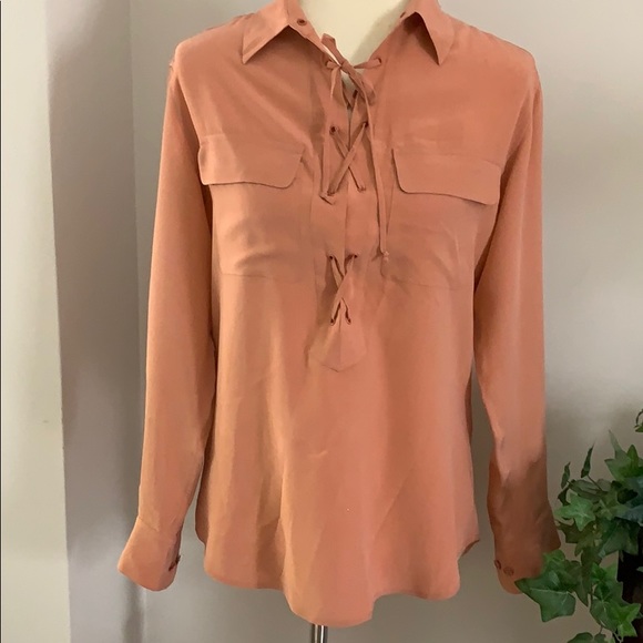 Equipment Lace Up Knox Blouse. - Picture 1 of 8